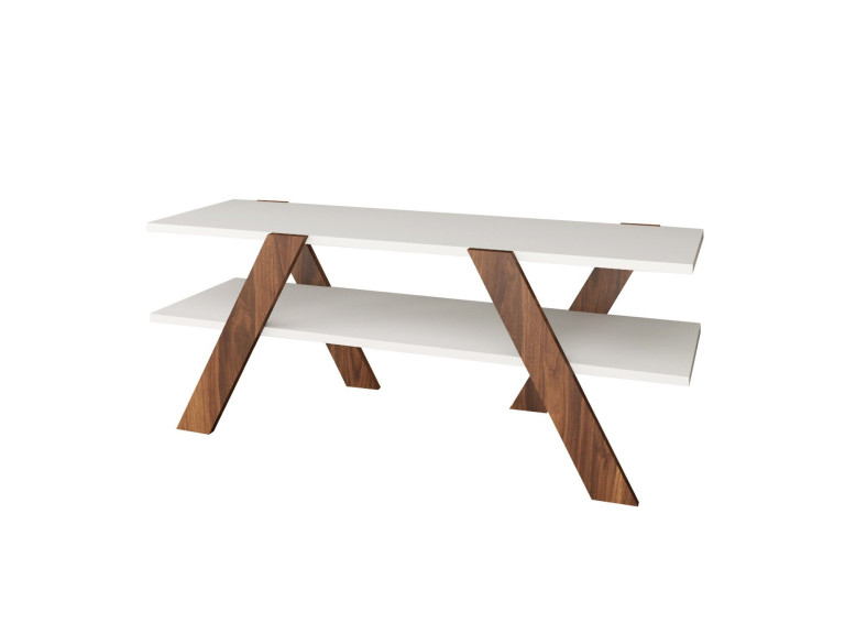 Soporte de TV de madera "Basic" - 120 x 33 x 45 cm - Blanco