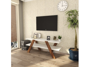 Soporte de TV de madera "Basic" - 120 x 33 x 45 cm - Blanco 2