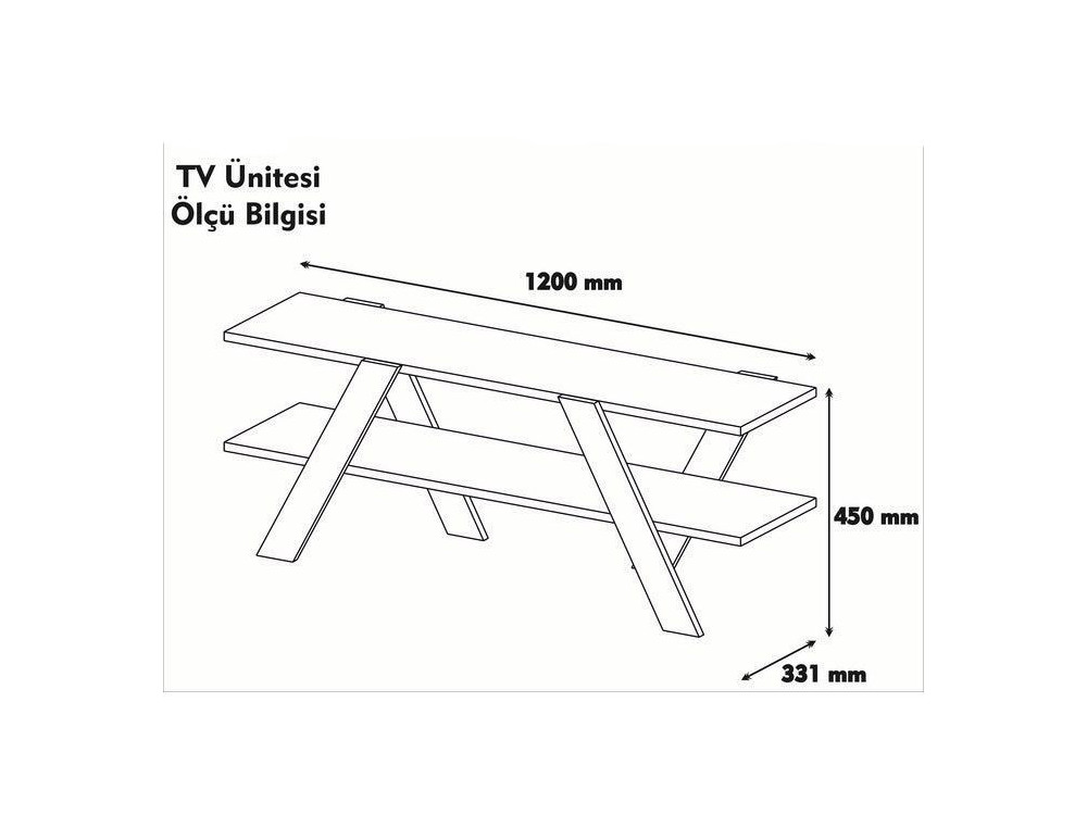 Soporte de TV de madera "Basic" - 120 x 33 x 45 cm - Blanco