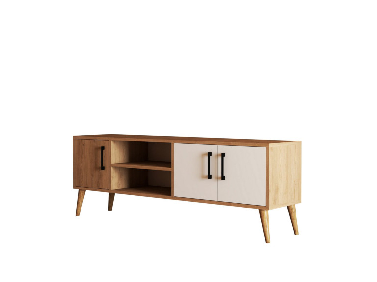 Soporte de TV de madera "Exxen" - 150 x 34 x 52 cm - Blanco