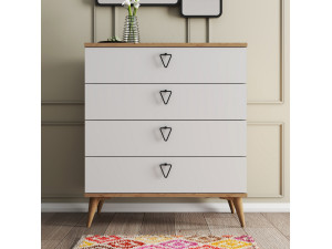 Cómoda de madera "Versa-Ce" - 80 x 45 x 90 cm - Blanca 2