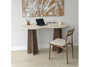 Escritorio de madera "Infini" - 120 x 60 x 75 cm - Travertino 2
