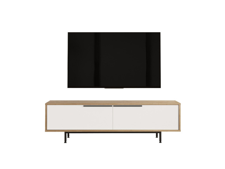 Soporte de TV de madera "ON1-SW" - 160 x 35 x 45 cm - Blanco