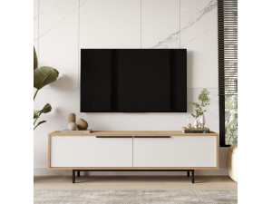 Soporte de TV de madera "ON1-SW" - 160 x 35 x 45 cm - Blanco 2