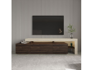 Soporte de TV de madera "Beliz" - 192 x 37 x 53 cm - Marrón 2