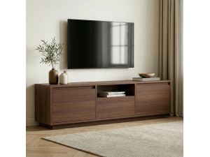 Soporte de TV de madera "Sentinel" - 160 x 30 x 42 cm - Marrón 2