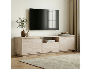 Soporte de TV de madera "Sentinel" - 160 x 30 x 42 cm - Travertino 2