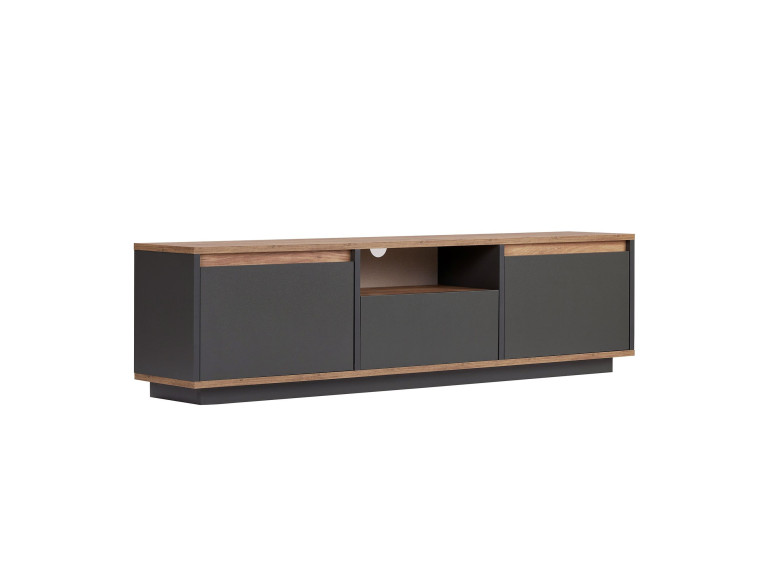 Soporte de TV de madera "Sentinel" - 160 x 30 x 42 cm - Gris antracita