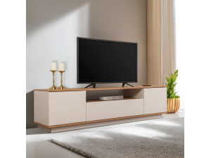 Soporte de TV de madera "Veramont" - 180 x 44 x 44 cm - Crema 2