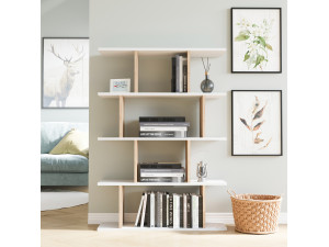 Librería de madera "Harmon" - 90 x 25 x 127 cm - Blanco 2