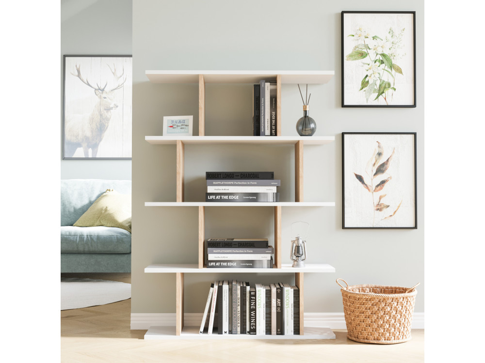 Librería de madera "Harmon" - 90 x 25 x 127 cm - Blanco