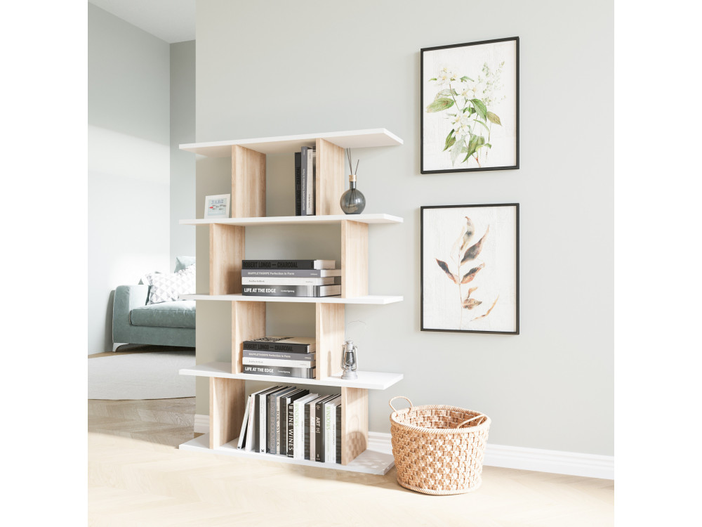 Librería de madera "Harmon" - 90 x 25 x 127 cm - Blanco