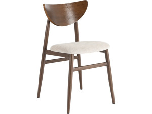 Silla de comedor de madera de estilo escandinavo "Lumbra" - Marrón