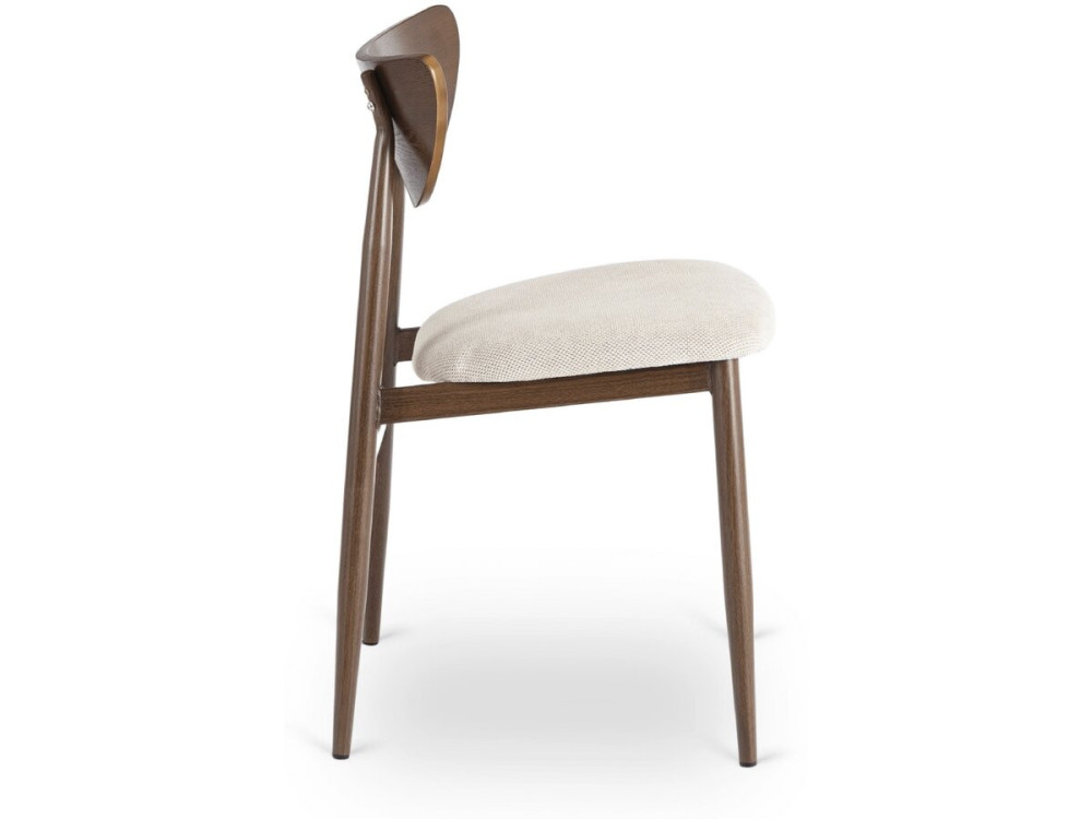 Silla de comedor de madera de estilo escandinavo "Lumbra" - Marrón