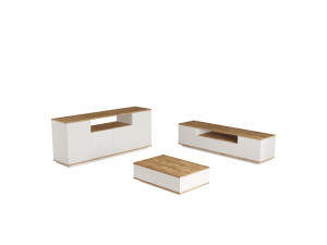 Conjunto de muebles de salón de madera "FR18" - 180 x 44 x 44 cm - Blanco