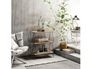 Librería de madera "Lazandos" - 46 x 30 x 76 cm - Marrón 2