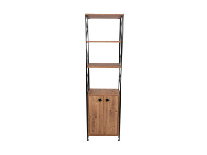 Librería de madera "Tervel" - 49 x 30 x 180 cm - Marrón