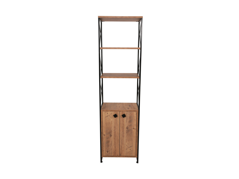 Librería de madera "Tervel" - 49 x 30 x 180 cm - Marrón