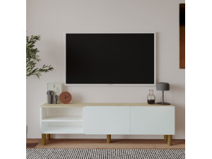 Soporte de TV de madera "River" - 150 x 31 x 48 cm - Blanco 2
