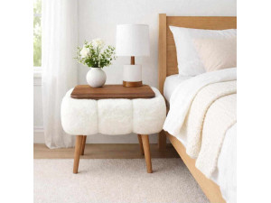 Mesa auxiliar de madera Papatya 35x45" - 45 x 35 x 44 cm - Blanco 2