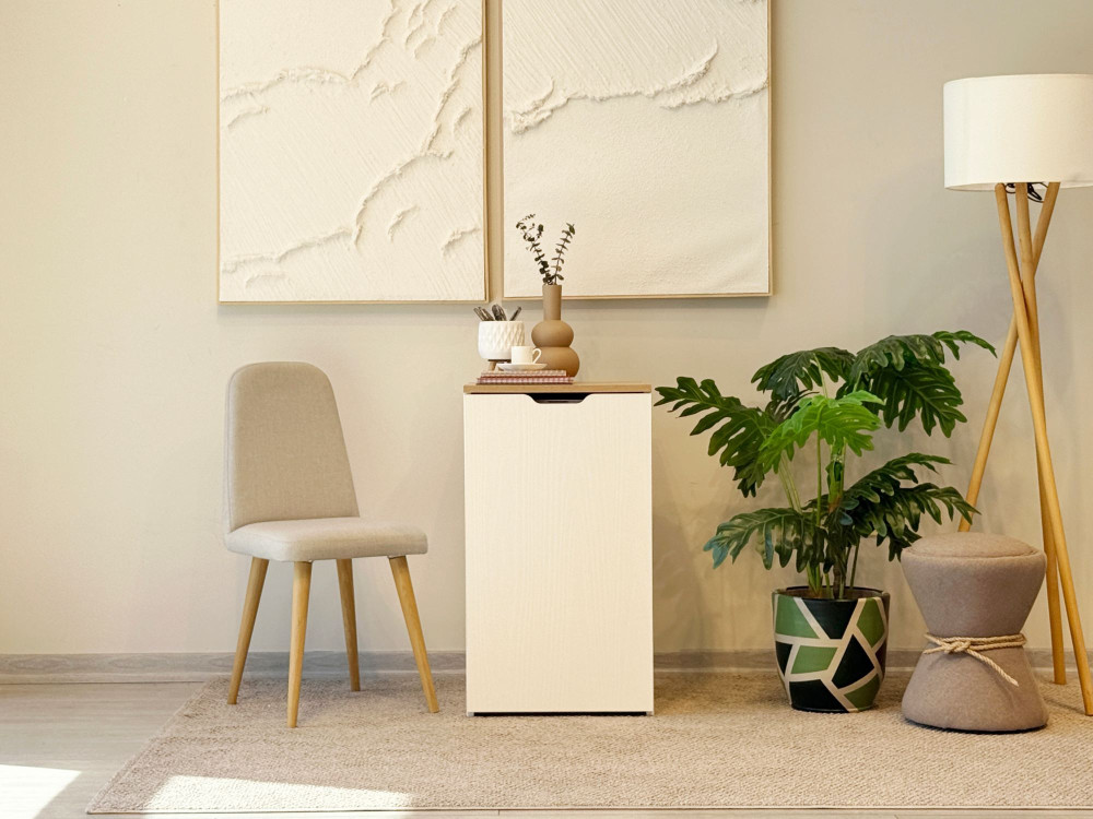 Escritorio de madera "Modulo" - 97 x 47 x 75 cm - Beige