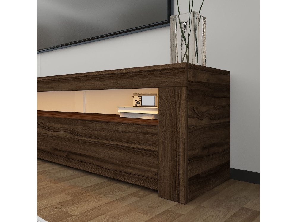 Soporte de TV de madera "Bati" - 150 x 36 x 46 cm - Marrón