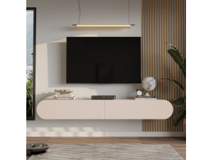 Soporte de TV de madera "LUM1" - 180 x 31 x 29 cm - Crema 2