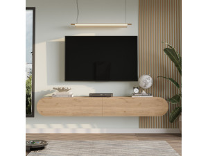 Soporte de TV de madera "LUM1" - 180 x 31 x 29 cm - Beige 2