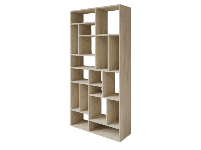 Librería de madera "Nicola" - 90 x 30 x 180 cm - Travertino