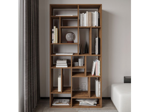 Librería de madera "Nicola" - 90 x 30 x 180 cm - Marrón 2