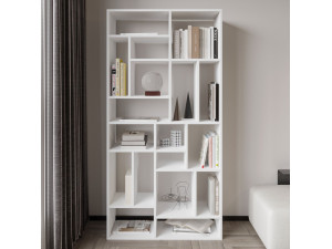 Librería de madera "Nicola" - 90 x 30 x 180 cm - Blanco 2