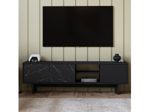Soporte de TV de madera "Ravello" - 150 x 30 x 45 cm - Negro 2