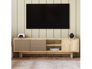 Soporte de TV de madera "Ravello" - 150 x 30 x 45 cm - Beige 2