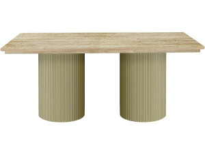 Mesa de comedor ovalada de madera "Zénith" - 180 cm - 8 plazas - Beige