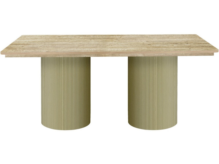 Mesa de comedor ovalada de madera "Zénith" - 180 cm - 8 plazas - Beige