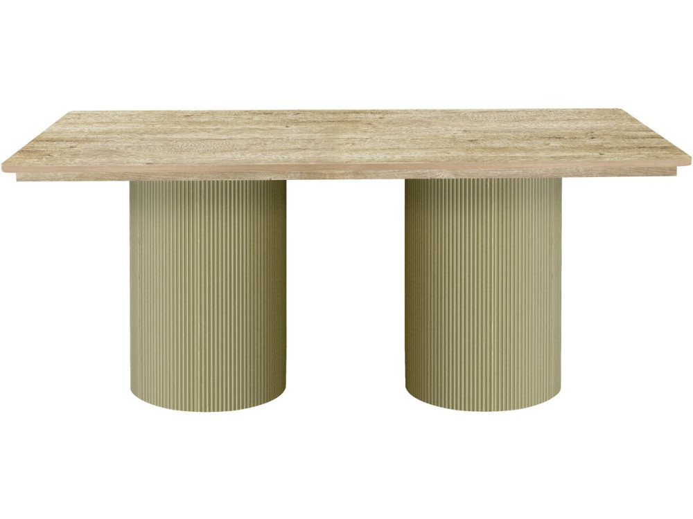 Mesa de comedor ovalada de madera "Zénith" - 180 cm - 8 plazas - Beige