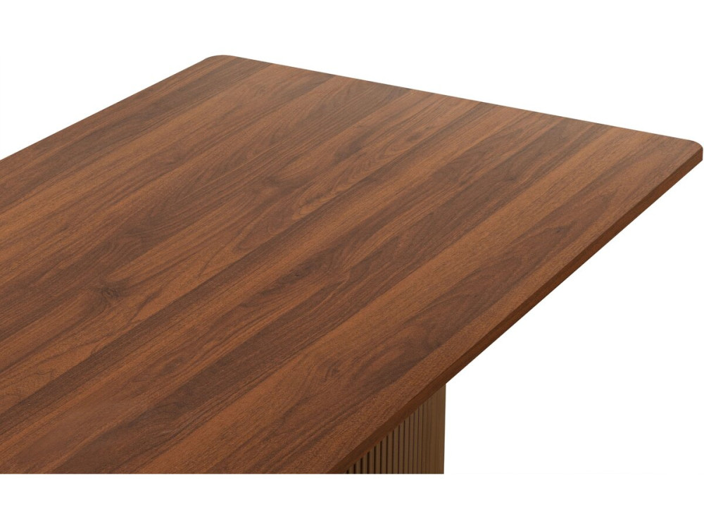 Mesa de comedor ovalada de madera "Zénith" - 180 cm - 8 plazas - Marrón