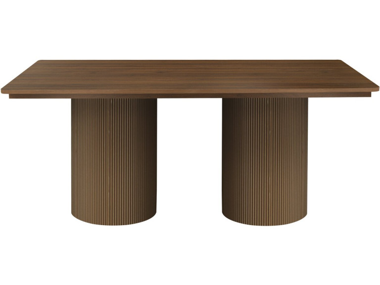 Mesa de comedor ovalada de madera "Zénith" - 180 cm - 8 plazas - Marrón