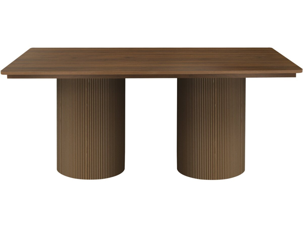 Mesa de comedor ovalada de madera "Zénith" - 180 cm - 8 plazas - Marrón