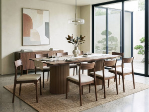 Mesa de comedor ovalada de madera "Zénith" - 180 cm - 8 plazas - Marrón 2