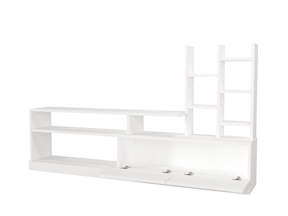 Soporte de TV de madera "Dolunay" - 164 x 25 x 91 cm - Blanco