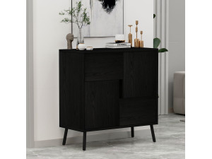 Armario multiusos de madera "Darien" - 76,5 x 35 x 79,5 cm - Madera negra 2