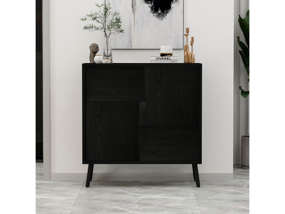 Armario multiusos de madera "Darien" - 76,5 x 35 x 79,5 cm - Madera negra