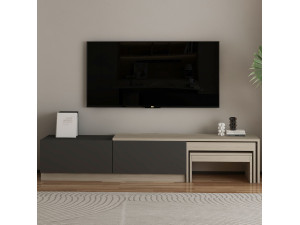 Soporte de TV de madera "Nest" - 180 x 30 x 36 cm - Gris antracita 2