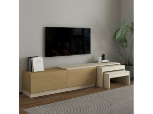 Soporte de TV de madera "Nest" - 180 x 30 x 36 cm - Beige 2