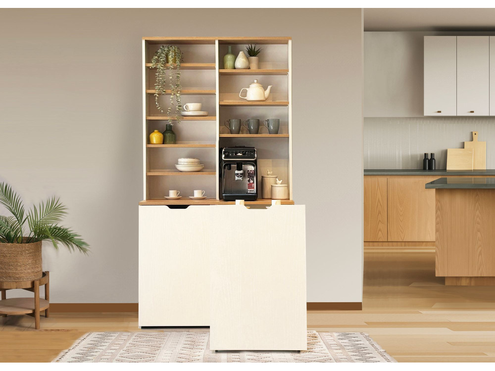 Soporte de madera para café "Flexa" - 100 x 45 x 190 cm - Crema