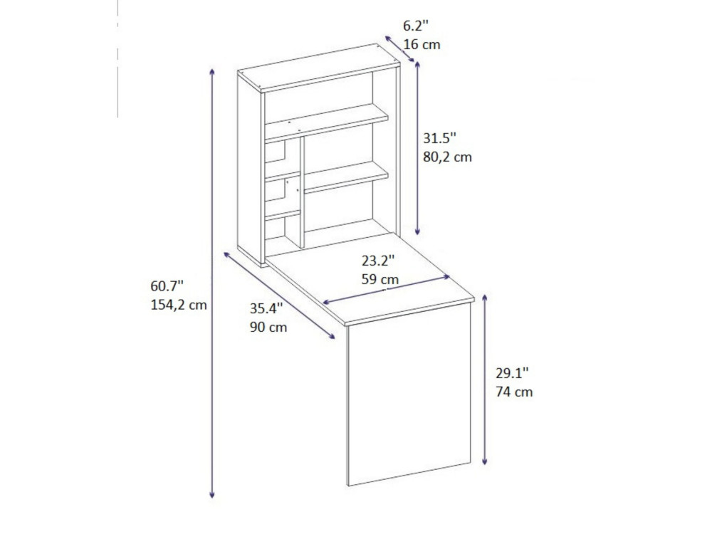 Mesa de maquillaje de madera "Sedir" - 90 x 59 x 74 cm - Beige