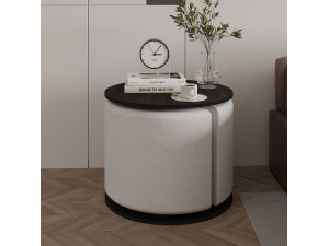 Mesa auxiliar de madera "Vexana" con reposapiés - 43 x 43 x 47 cm - Negro 2