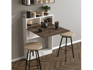 Mesa de comedor plegable de madera "Bracked" - 70 x 15 x 96 cm - Beige 2