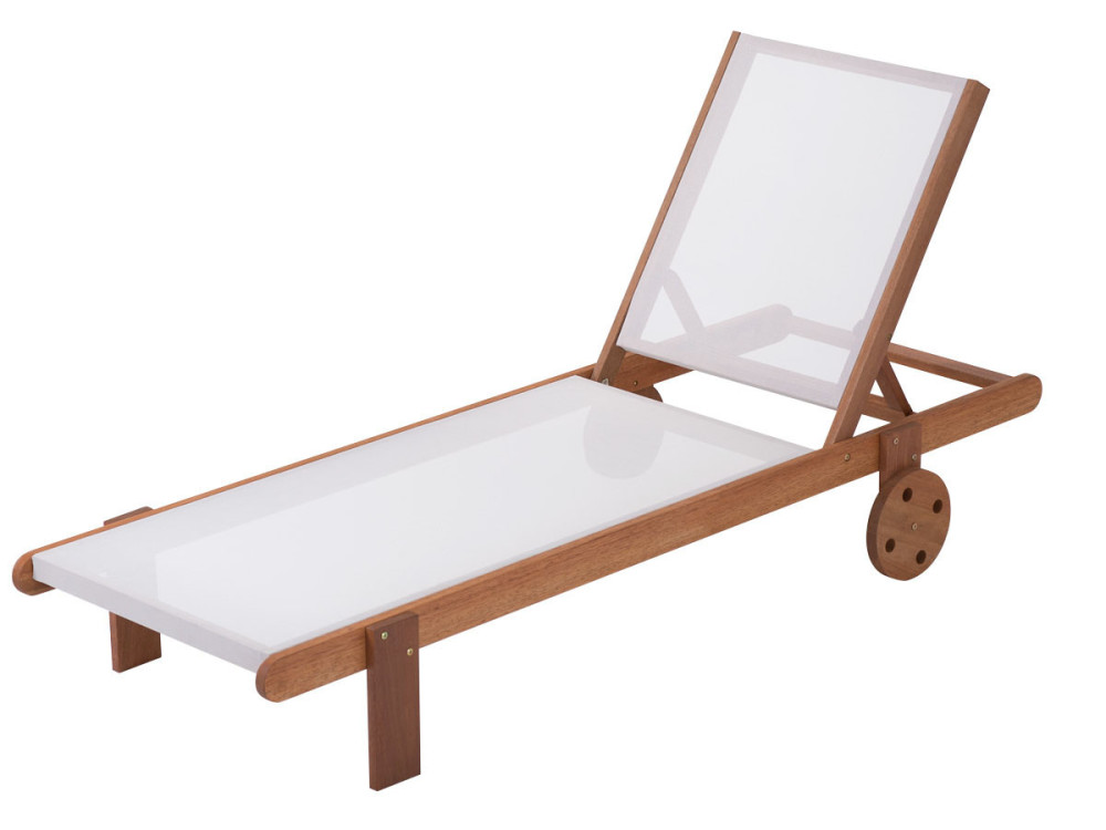 Juego de 2 tumbonas en madera exótica Saïgon - "Maple" - Marrón claro